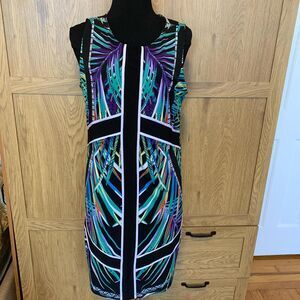 Nicole Miller woman’s dress sleeveless knee height party cocktail Large